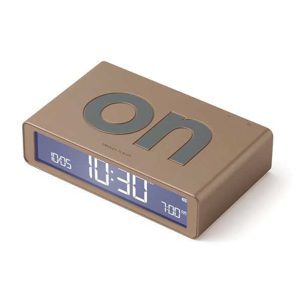 Lexon Flip Classic Reversible Alarm Clock Gold Alarm Clocks & Clock Radios