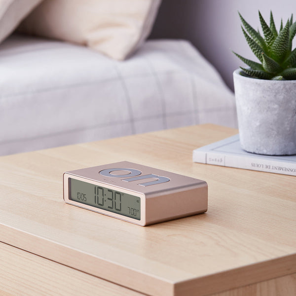 Lexon Flip Classic Reversible Alarm Clock Gold Alarm Clocks & Clock Radios