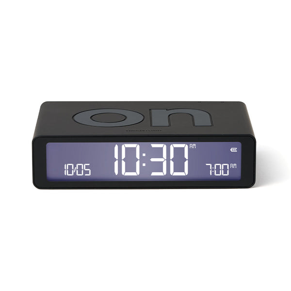 Lexon Flip Classic Reversible Alarm Clock Black Alarm Clocks & Clock Radios