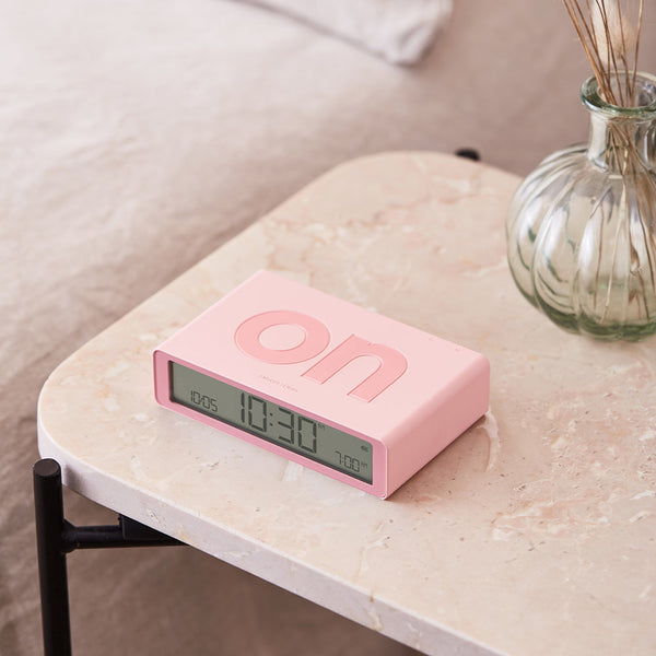 Lexon Flip Classic Reversible Alarm Clock Pink Alarm Clocks & Clock Radios