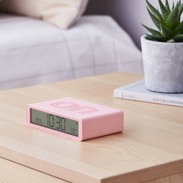 Lexon Flip Classic Reversible Alarm Clock Pink Alarm Clocks & Clock Radios