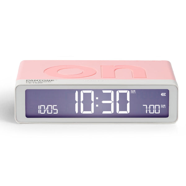 Lexon Flip Classic Reversible Alarm Clock Pantone Rose Pink Alarm Clocks & Clock Radios