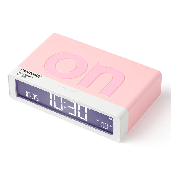 Lexon Flip Classic Reversible Alarm Clock Pantone Rose Pink Alarm Clocks & Clock Radios