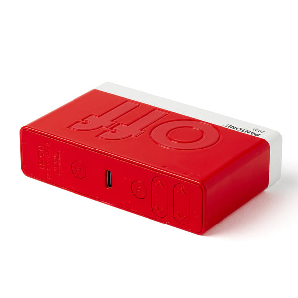Lexon Flip Classic Reversible Alarm Clock Pantone 2035 Red Alarm Clocks & Clock Radios
