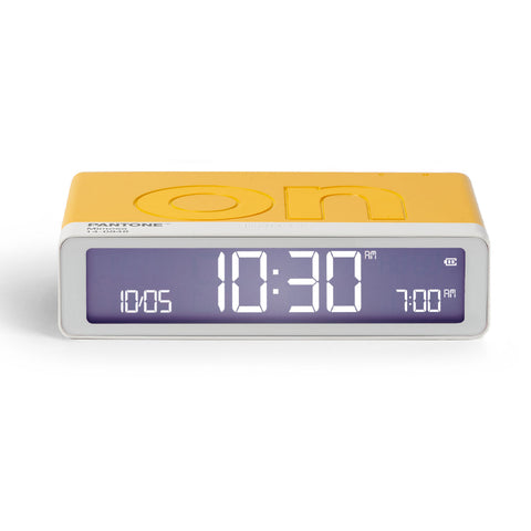 Lexon Flip Classic Reversible Alarm Clock Pantone Yellow Alarm Clocks & Clock Radios