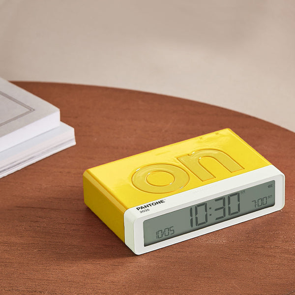 Lexon Flip Classic Reversible Alarm Clock Pantone Yellow Alarm Clocks & Clock Radios