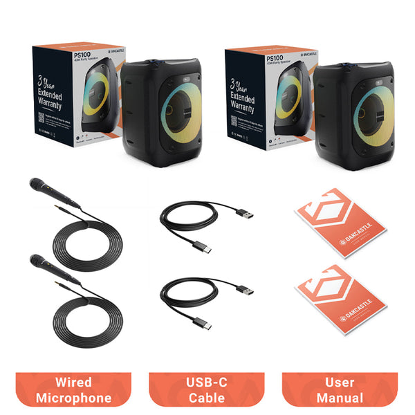 Majority Ps100 Bundled Party Speaker 40W Bluetooth Karaoke Dj System Black Home Speakers & Subwoofers