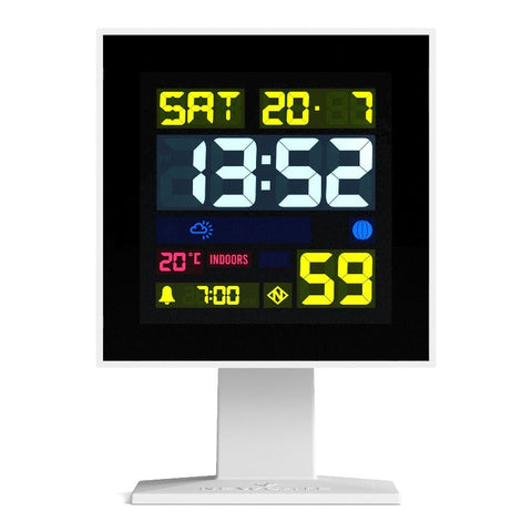 Newgate Monolith Lcd Alarm Clock White Alarm Clocks & Clock Radios