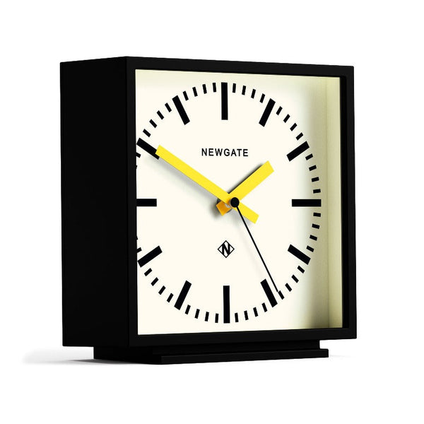 Newgate Amp Mantel Clock Black With Yellow Hands Alarm Clocks & Clock Radios