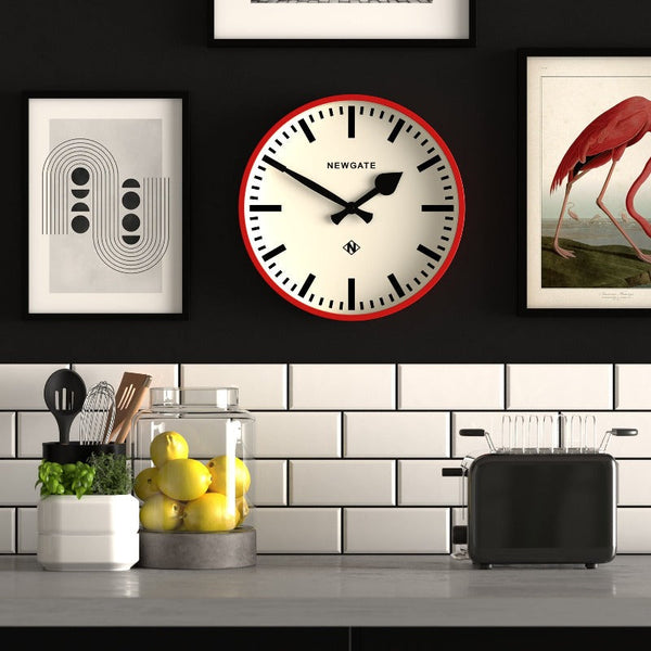 Newgate Railway Clock Red Alarm Clocks & Clock Radios