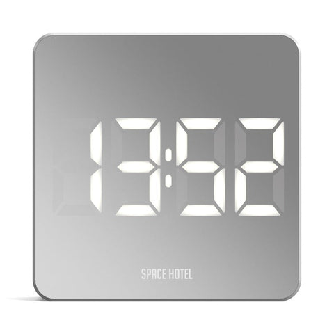 Newgate Space Hotel Orbatron Alarm Clock White Case Silver Lens Led Alarm Clocks & Clock Radios