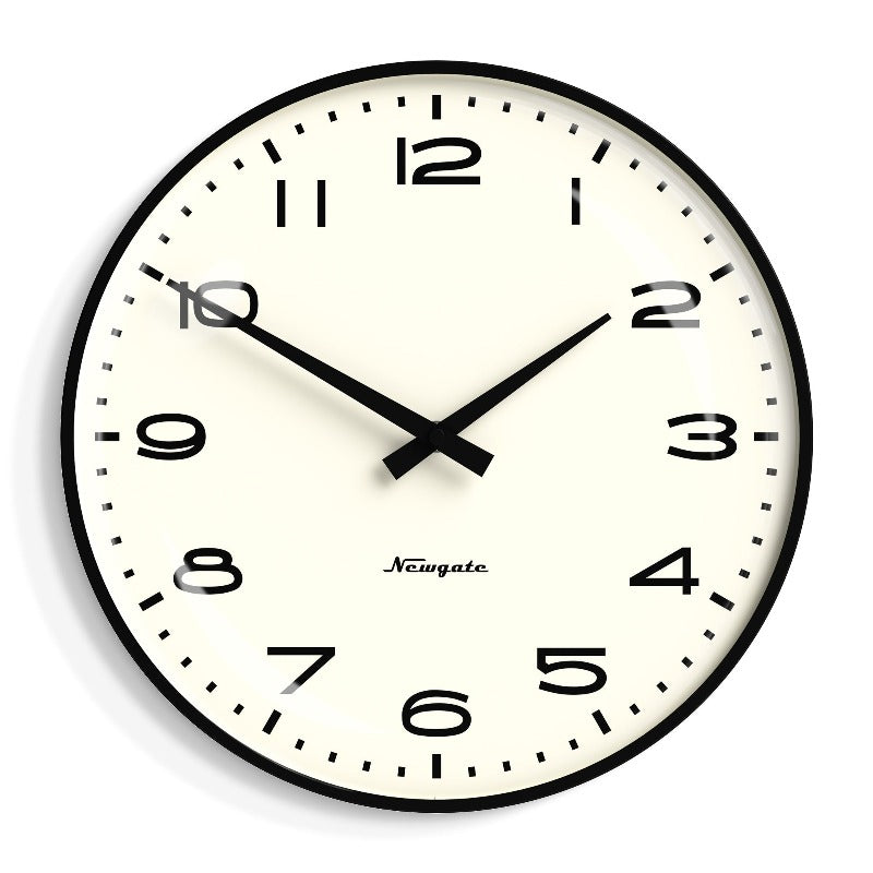 Newgate Radio City Wall Clock Black Arabic Dial Matte Wall Clocks