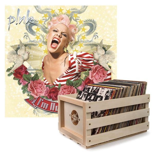 Crosley Record Storage Crate P!Nk I'm Not Dead Vinyl Album Bundle Digital Vinyl Systems (Dvs)