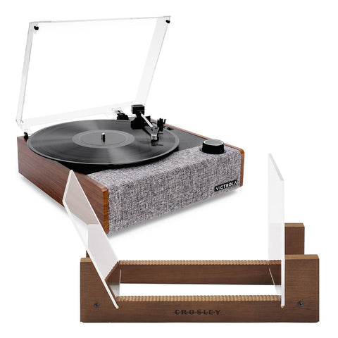 Victrola Eastwood Ii Turntable Walnut + Bundled Crosley Record Storage Display Stand Turntables