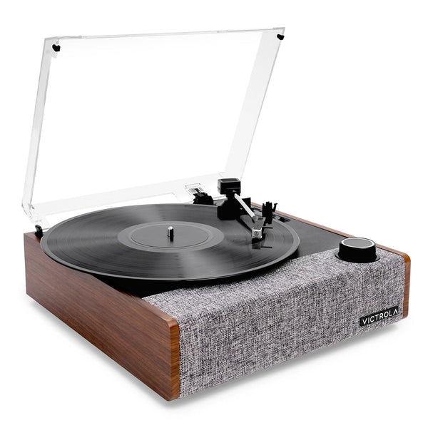 Victrola Eastwood Ii Turntable Walnut + Bundled Majority D40x Bluetooth Speakers Turntables