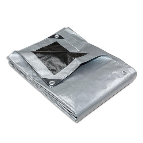 Flyline Heavy Duty Silver Black Tarp Tarpaulin 3.6X3.6M Tarps