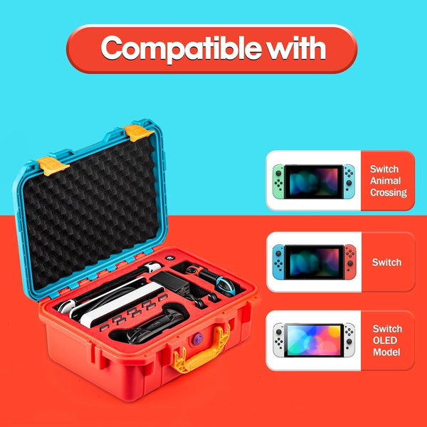 Devaso Carrying Case For Nintendo Switch Oled Professional Safe Hard Red & Blue Bags Skins & Travel Cases