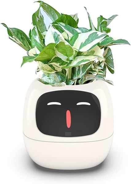Intelligent Flower Pot Electronic Bud Maintenance Plant Assistant Fun Interactive Indoor Green Planting Monitoring Lcd Screen Display Cell Phone App C