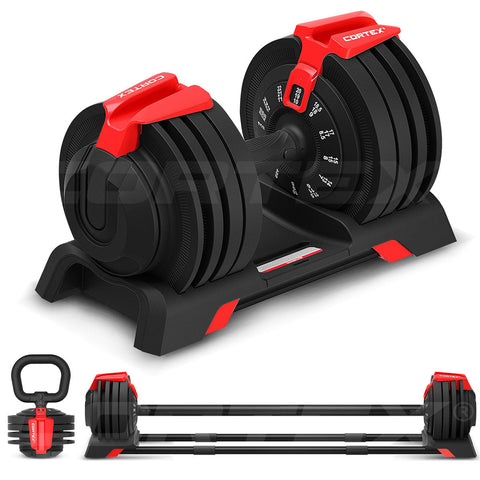Cortex Revolock V2 24Kg Adjustable Steel Dumbbell Barbell Kettlebell All In One (Single) Dumbbells