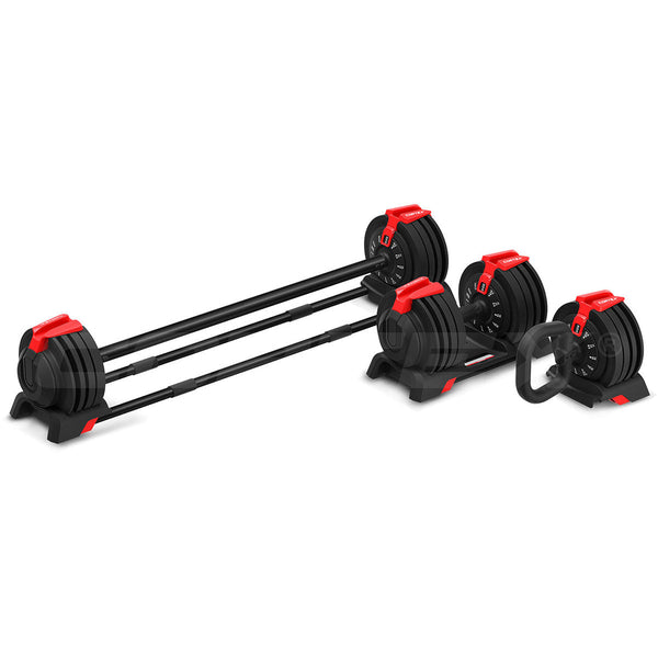 Cortex Revolock V2 48Kg Pair Set Adjustable Steel Dumbbell Barbell Kettlebell All In One Dumbbells