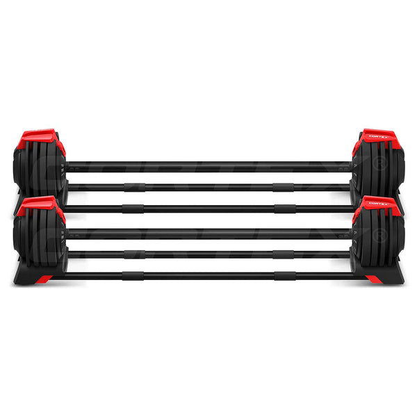 Cortex Revolock V2 48Kg Pair Set Adjustable Steel Dumbbell Barbell Kettlebell All In One Dumbbells