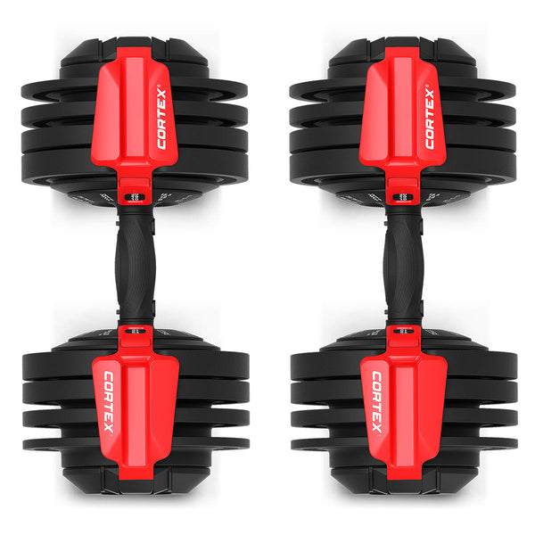 Cortex Revolock V2 48Kg Adjustable Dumbbell + Barbell Kettlebell All In One Set With Stand (24Kg Pair) Dumbbells