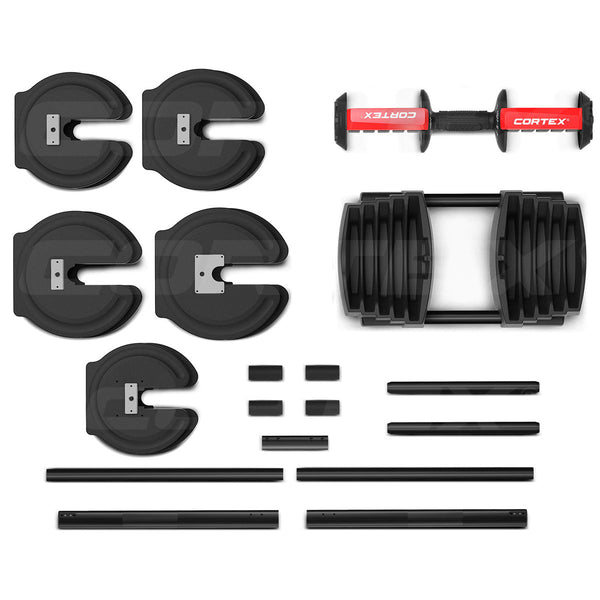 Cortex Revolock V2 40Kg Adjustable Steel Dumbbell Barbell All In One (Single) Dumbbells