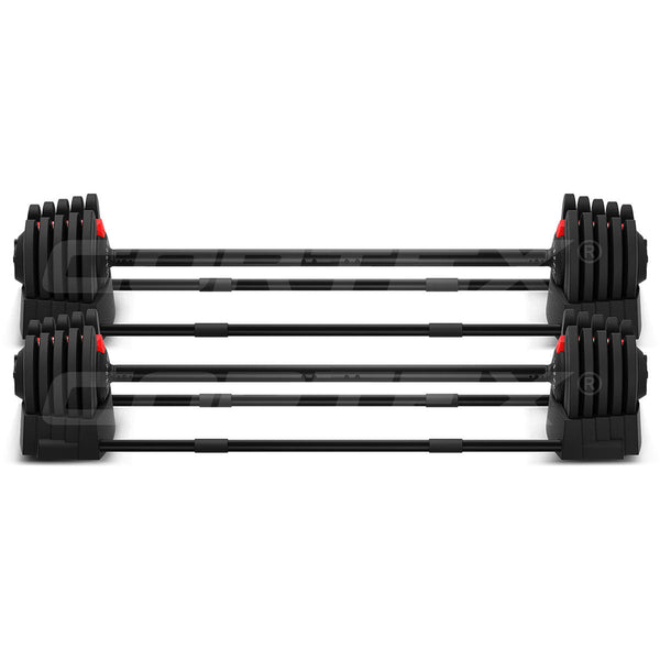 Cortex Revolock V2 80Kg Pair Set Adjustable Steel Dumbbell Barbell All In One Dumbbells