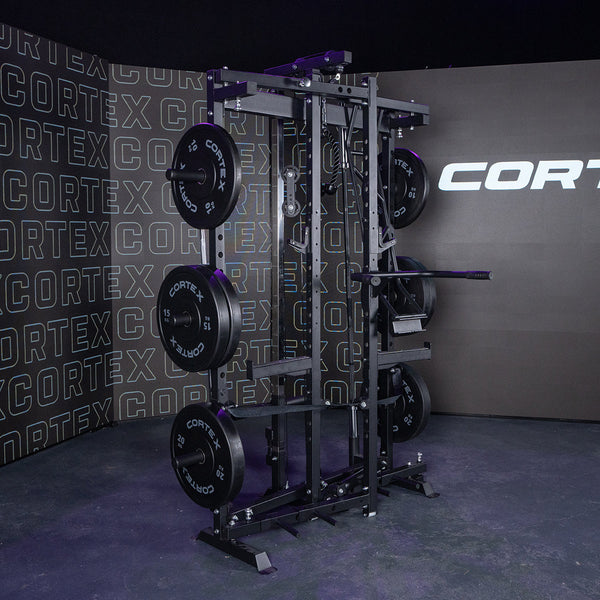 Cortex Pr 4 Space Saver Folding Squat Power Rack Home Gym Attachments