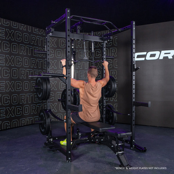 Cortex Pr 4 Space Saver Folding Squat Power Rack Home Gym Attachments