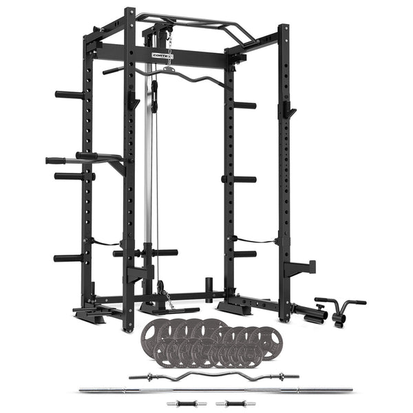 Cortex Pr4 Folding Power Rack With 90Kg Tri Grip Weight And Bar Set Home Gym Attachments