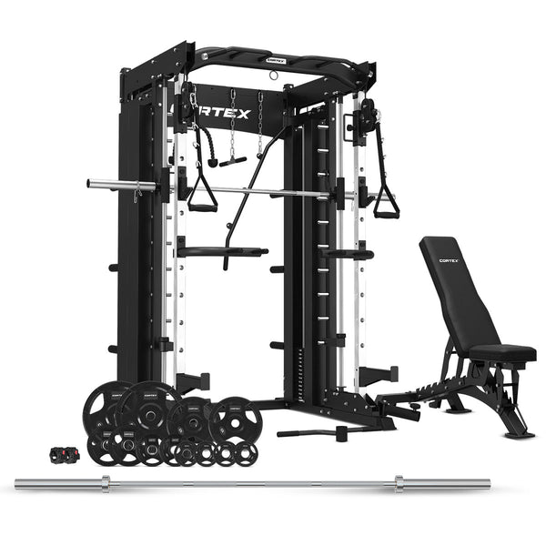 Cortex Sm26 Multi Gym With 100Kg Olympic Tri Grip Weight Bar And Bench Set Home Gyms