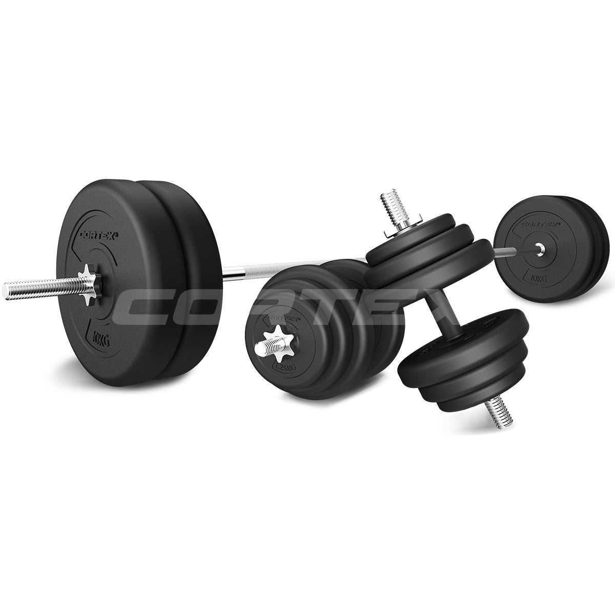 Cortex 85Kg Endurashell Barbell & Dumbbell Weight Set Barbells & Attachments