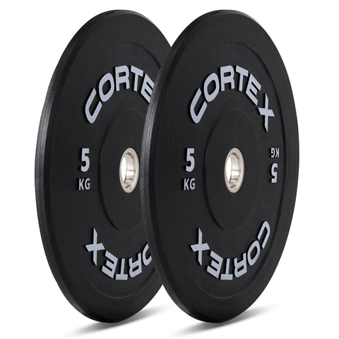 Cortex Black Series V3 Rubber Olympic Bumper Plate 50Mm 5Kg (2 Pack) Barbells & Attachments