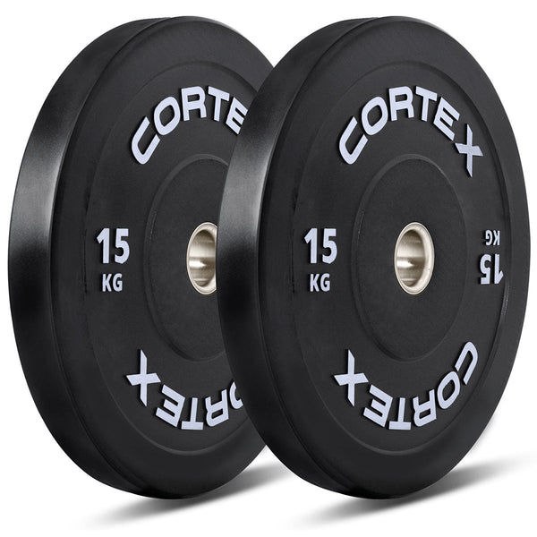 Cortex Black Series V3 Rubber Olympic Bumper Plate 50Mm 15Kg (2 Pack) Barbells & Attachments