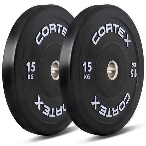 Cortex Black Series V3 Rubber Olympic Bumper Plate 50Mm 15Kg (2 Pack) Barbells & Attachments