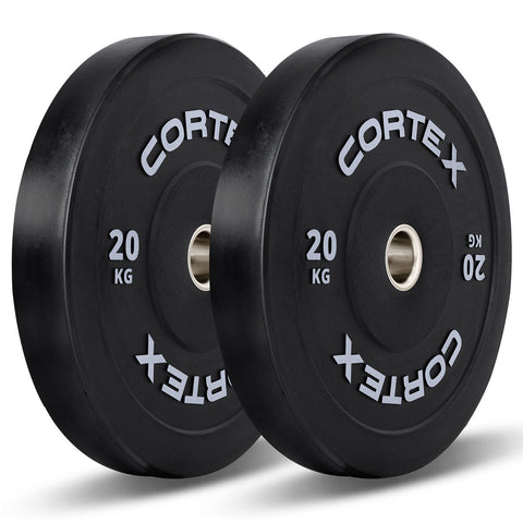 Cortex Black Series V3 Rubber Olympic Bumper Plate 50Mm 20Kg (2 Pack) Barbells & Attachments