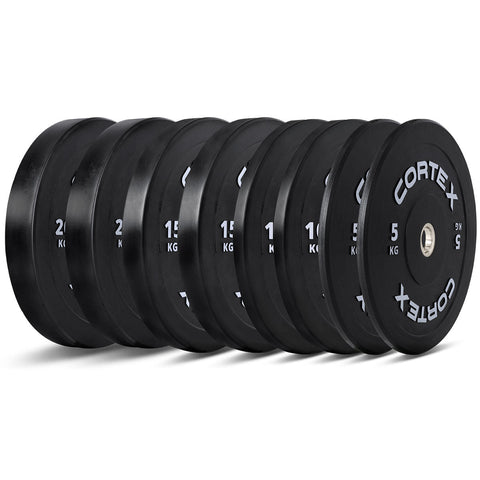 Cortex 100Kg Black Series V3 Rubber Olympic Bumper Plate Set Barbells & Attachments