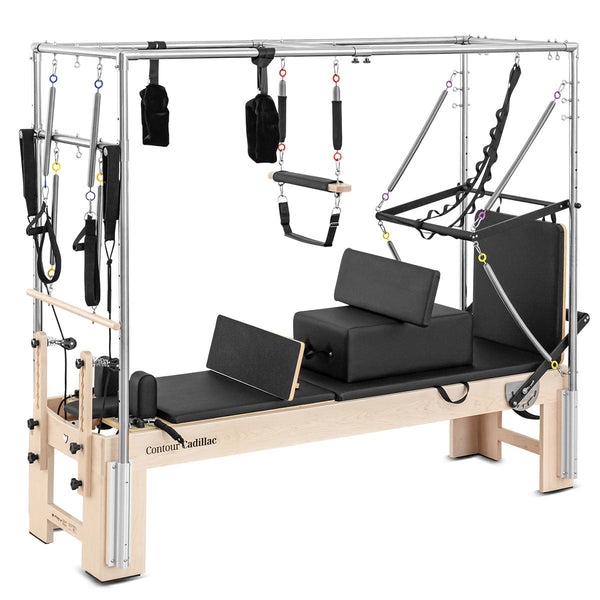 Lifespan Fitness Contour Cadillac Pilates Reformer With Full Trapeze Table (Black) Yoga & Pilates Accessories