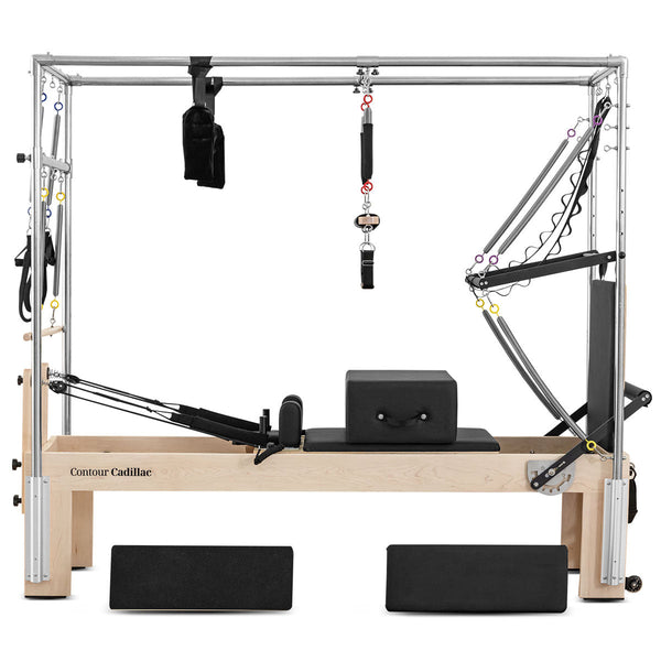 Lifespan Fitness Contour Cadillac Pilates Reformer With Full Trapeze Table (Black) Yoga & Pilates Accessories