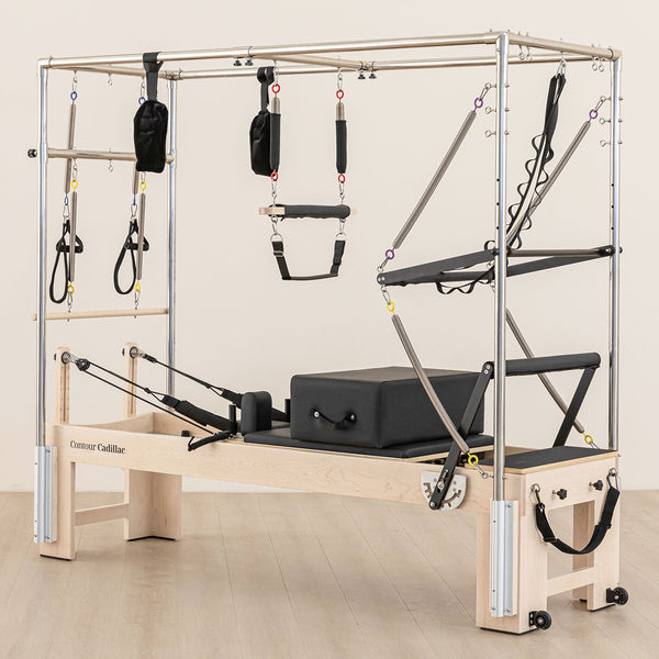 Lifespan Fitness Contour Cadillac Pilates Reformer With Full Trapeze Table (Black) Yoga & Pilates Accessories