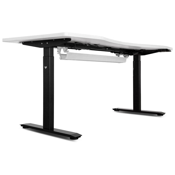 Lifespan Fitness V Fold Treadmill With Ergodesk Automatic Standing Desk 1500Mm In White/Black Cable Management Standing Desks