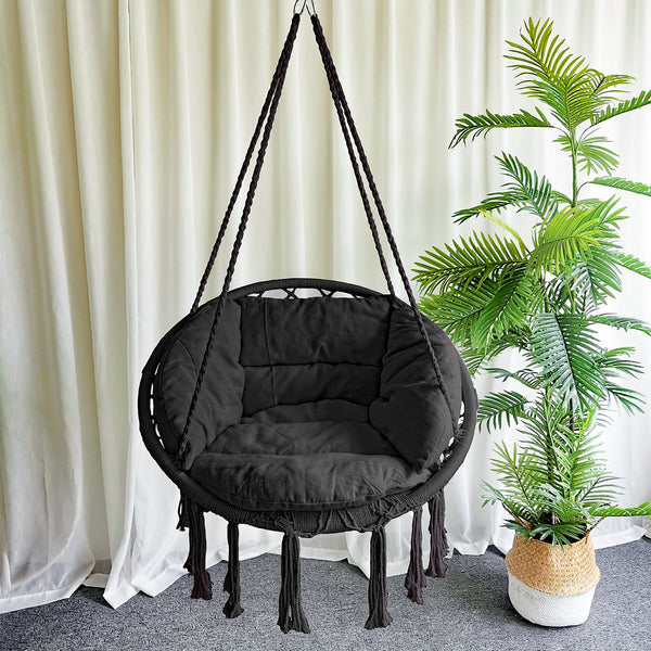 Lifespan Kids Hammock Hanging Swing Chair With Cushions In Black Outdoor Swings