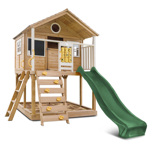 Lifespan Kids Warrigal Cubby House With 2.2M Slide (Green) Outdoor Play Sets