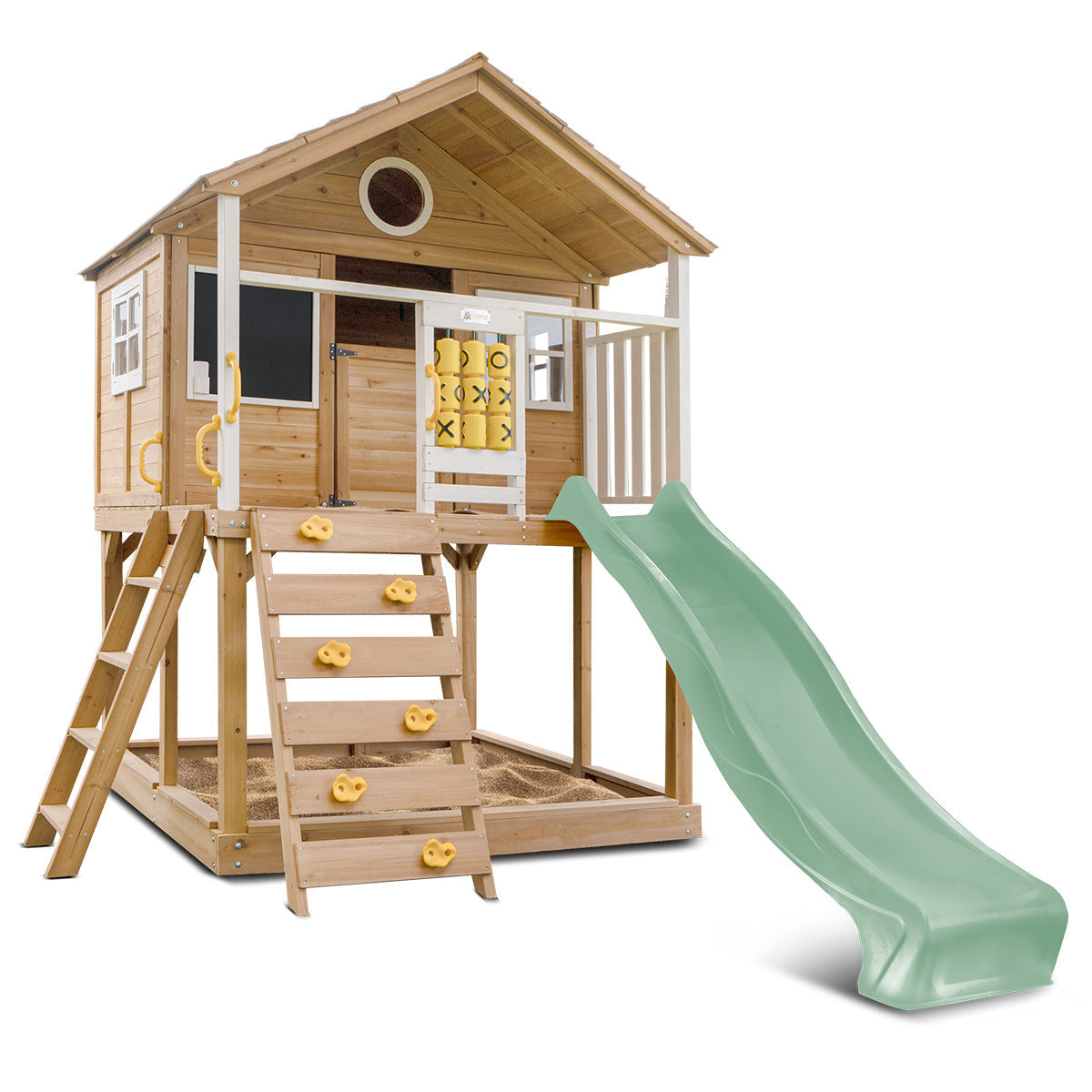 Lifespan Kids Warrigal Cubby House With 2.2M Slide (Pastel Green) Outdoor Play Sets
