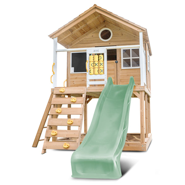 Lifespan Kids Warrigal Cubby House With 2.2M Slide (Pastel Green) Outdoor Play Sets