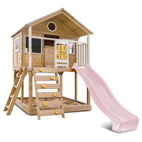 Lifespan Kids Warrigal Cubby House With 2.2M Slide (Pastel Pink) Outdoor Play Sets