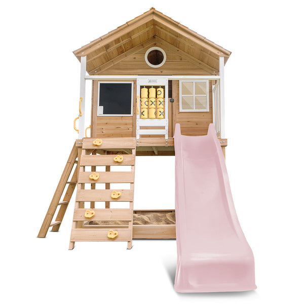 Lifespan Kids Warrigal Cubby House With 2.2M Slide (Pastel Pink) Outdoor Play Sets