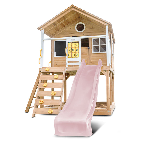 Lifespan Kids Warrigal Cubby House With 2.2M Slide (Pastel Pink) Outdoor Play Sets