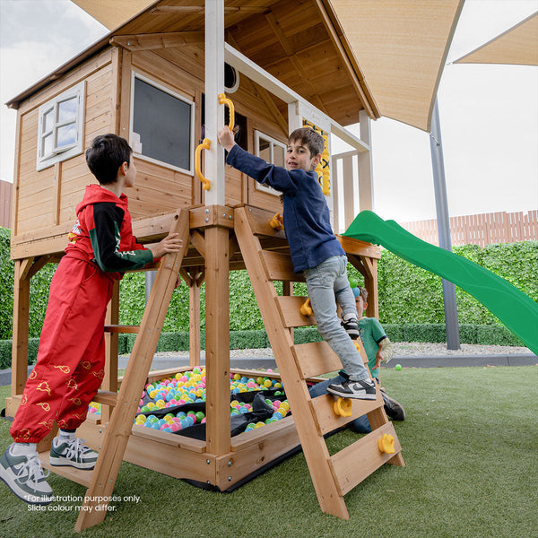 Lifespan Kids Warrigal Cubby House With 2.2M Slide (Pastel Pink) Outdoor Play Sets